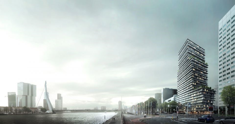 Prachtige foto's van het project Terraced Tower te Rotterdam